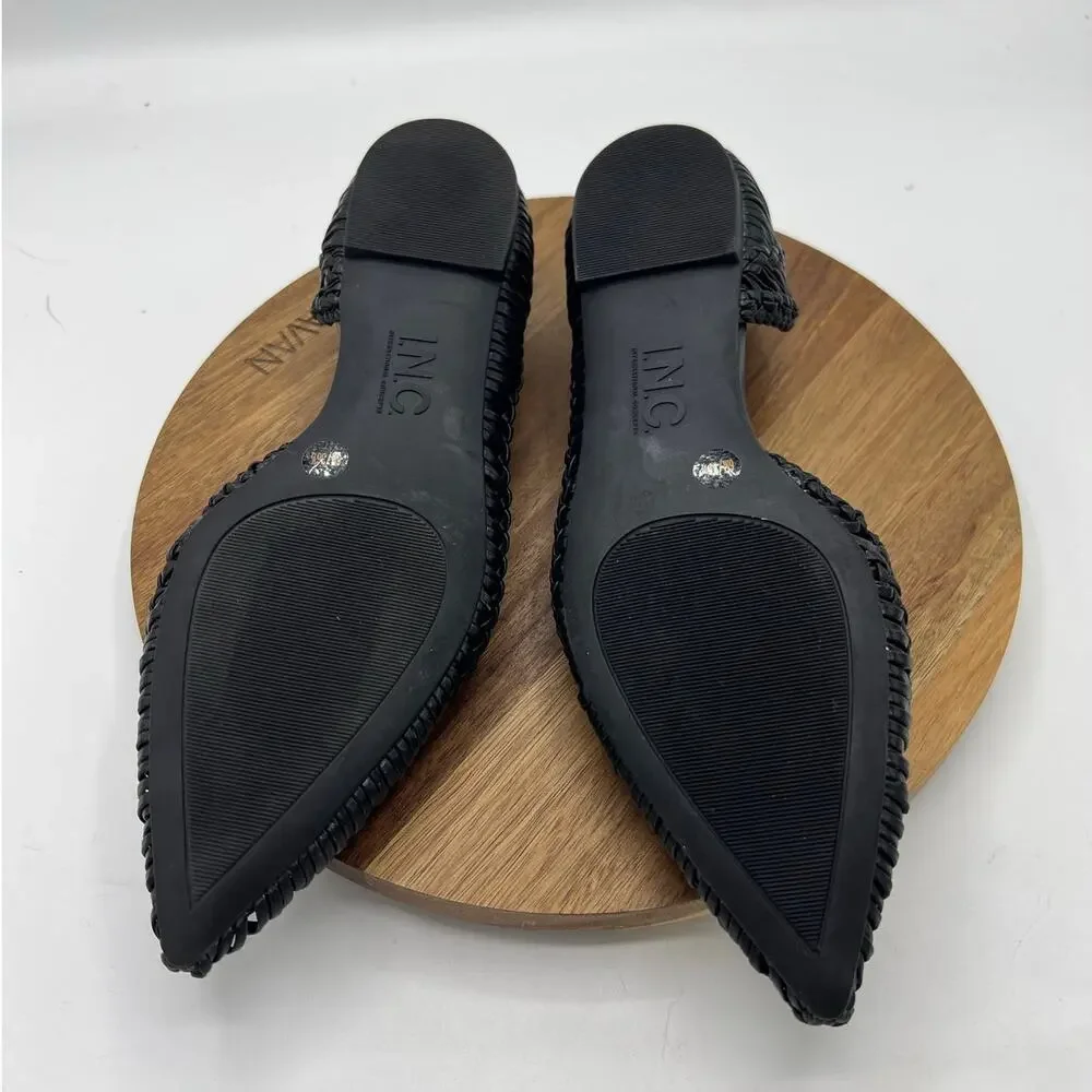 INC Abron Black Woven Flats - Women's Size 11 Ballet Slip-On - Picture 5 of 8